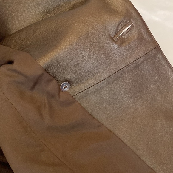 EUC Vintage Stunning Bronze Leather Trench Coat Blazer🌸Pristine Condition Sz 10 - Picture 6 of 15
